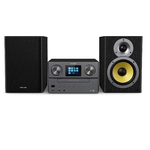 PHILIPS TAM8905/10 MINI IMPIANTO STEREO SISTEMA MICRO BLUETOOTH HIFI 100 W RADIO INTERNET DAB+ USB SPOTIFY CONNECT CD MP3-CD 100 W ALTOPARLANTI BASS REFLEX CONTROLLO AUDIO DIGITALE COLORE NERO